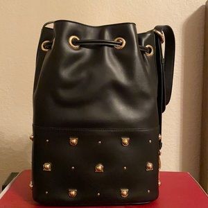 New Salvatore Ferragamo Gancio Studded Bucket Bag